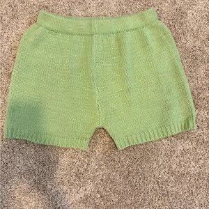 Women's High Waist Knit Shorts - Soft Green